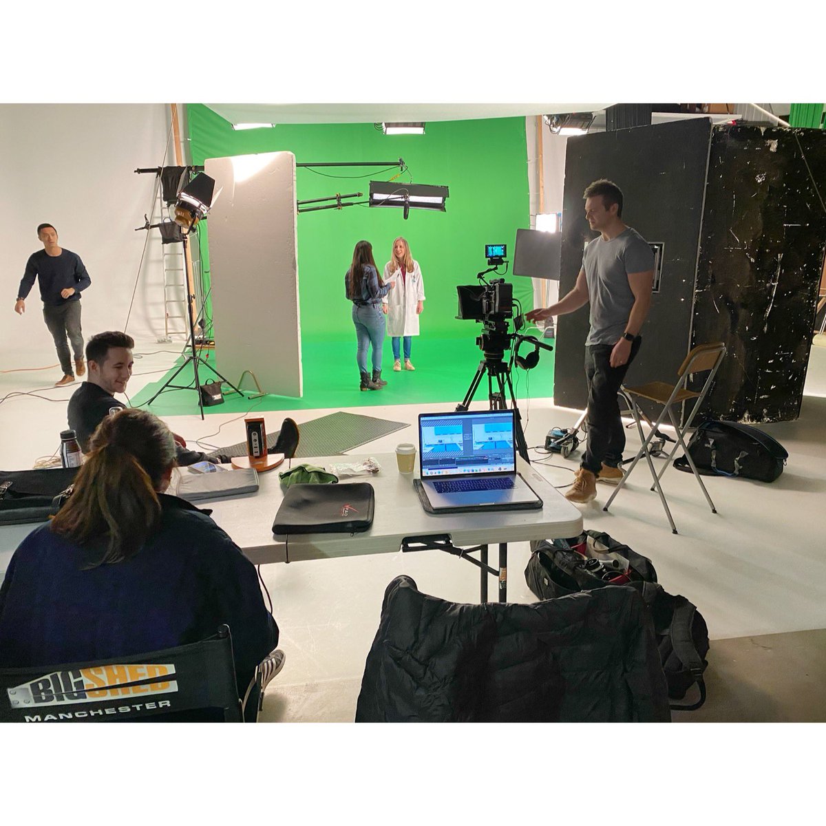 Great to welcome back <a href="/LizardfishTV/">Lizardfish</a> for 3 days shooting educational content for the #BBC with <a href="/ThinkAvellana/">Dr. Hazel Harrison</a> <a href="/zeduves/">Alex Dove</a> <a href="/MattSaigon/">MattSaigon</a> #bigshedstudio #chromakey #REDCamera #kinoflo #arriskypanel #studiohire