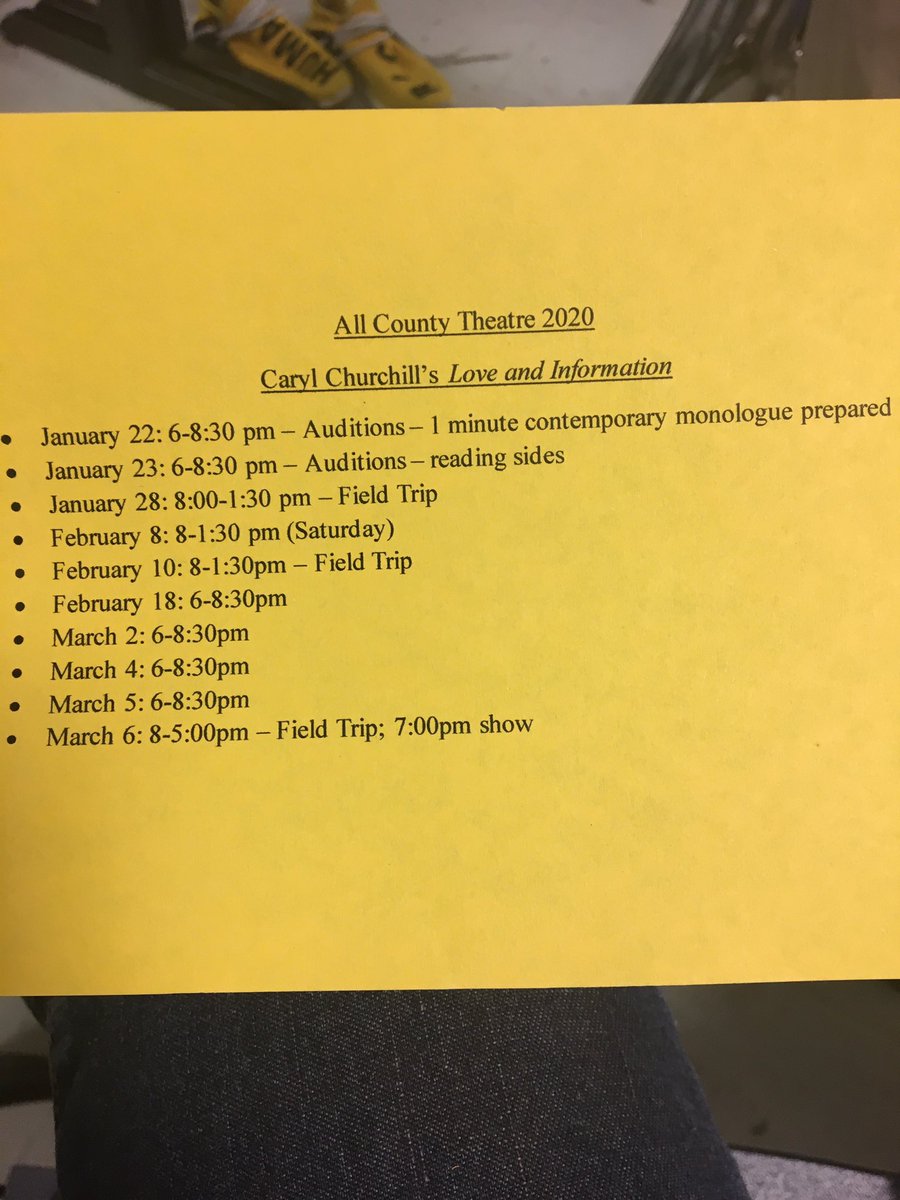 Get ready for all county theater!!!