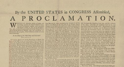 "By the United States in Congress assembled, a proclamation: Whereas definitive articles of peace and friendship, between the United States of America and His Britannic Majesty, were concluded and signed at Paris, on the 3rd day of September 1783." 🇬🇧🇺🇸  #RatificationDay