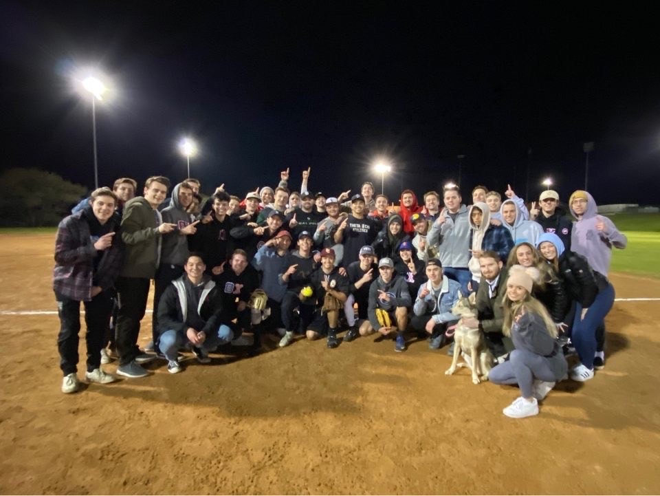 After arriving home from Theta Chi’s January leadership conferences, the attendees from Zeta Phi/Cal Poly hopped off the plane and headed straight to the softball field to watch their brothers capture the IM softball championship. Congrats! #ThetaChi #CalPoly