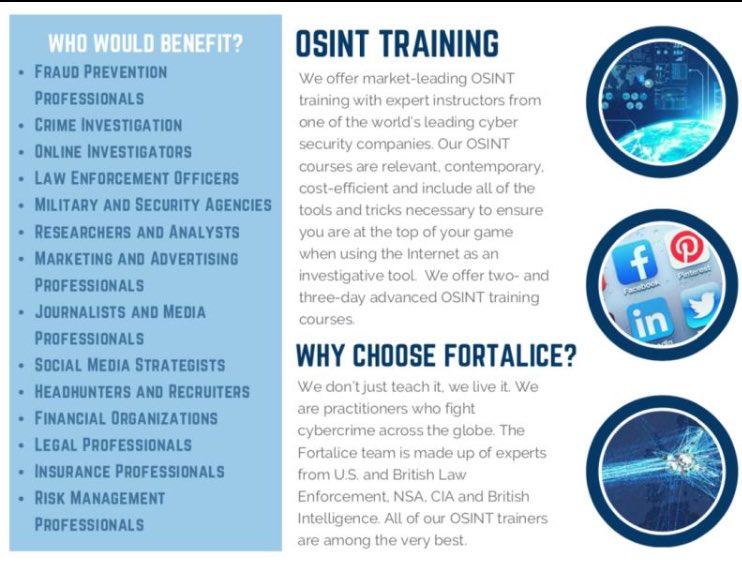 Our 2-day (May 04th & 05th) course is selling fast. Email us at EMEA@Fortalicesolutions.co.uk to book on and learn how to become an #OSINT ninja! #InternetInvestigations #fraudinvestigations #crimeprevention #lossprevention