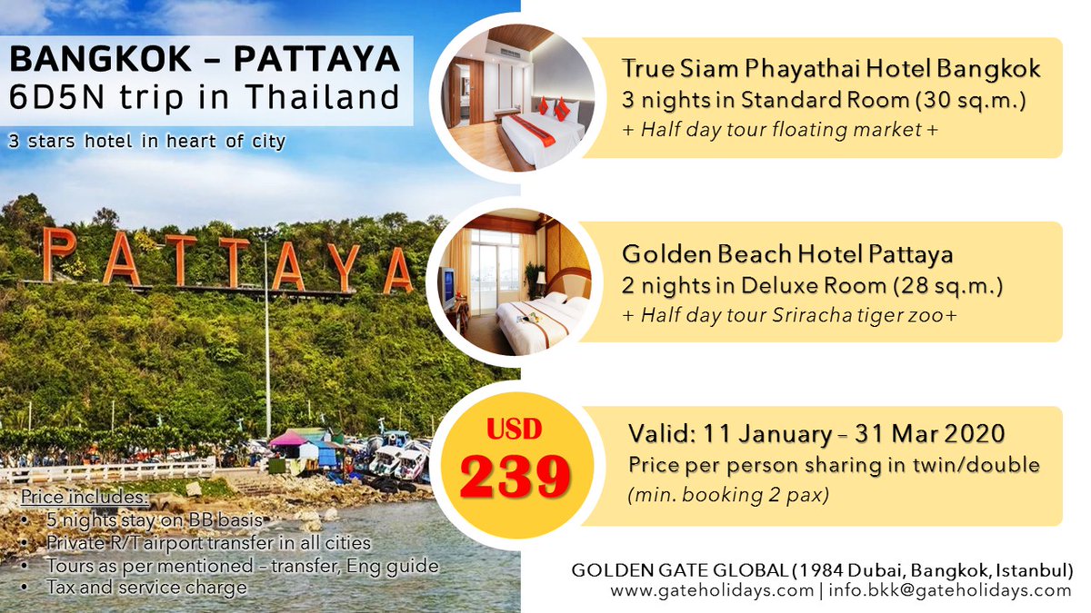 gateholidays's tweet photo. 6 Days 5 Nights in Thailand
Contact: info.bkk@gateholidays.com

- For agent partner only -
#bangkok #pattaya #thailand #trip https://t.co/5KLIj2mPzr