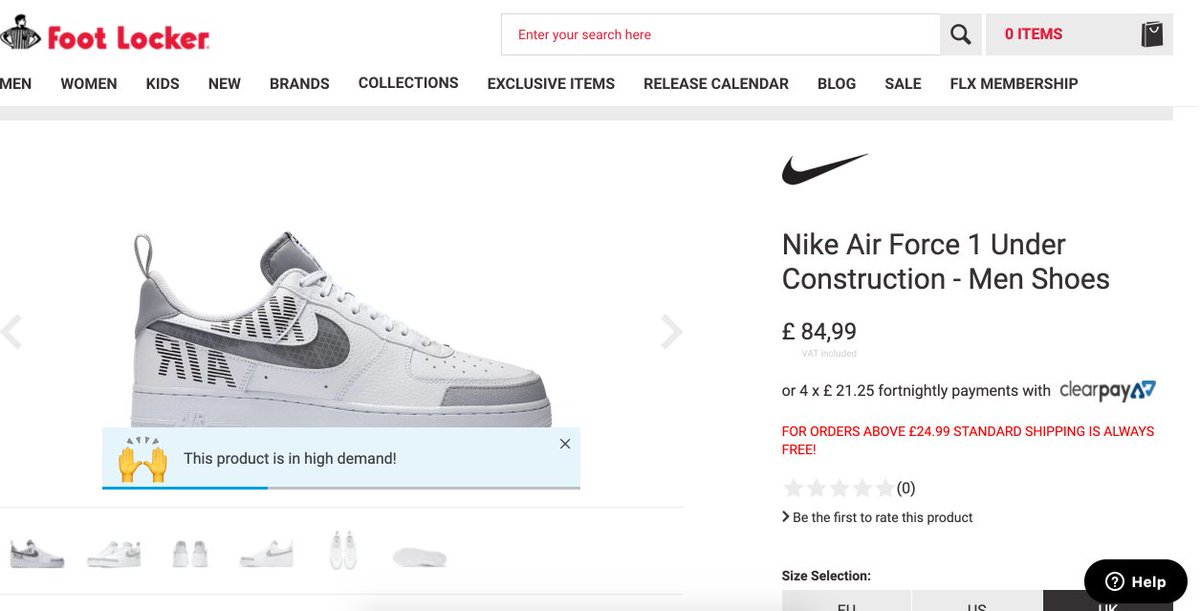 nike air force 1 under construction foot locker