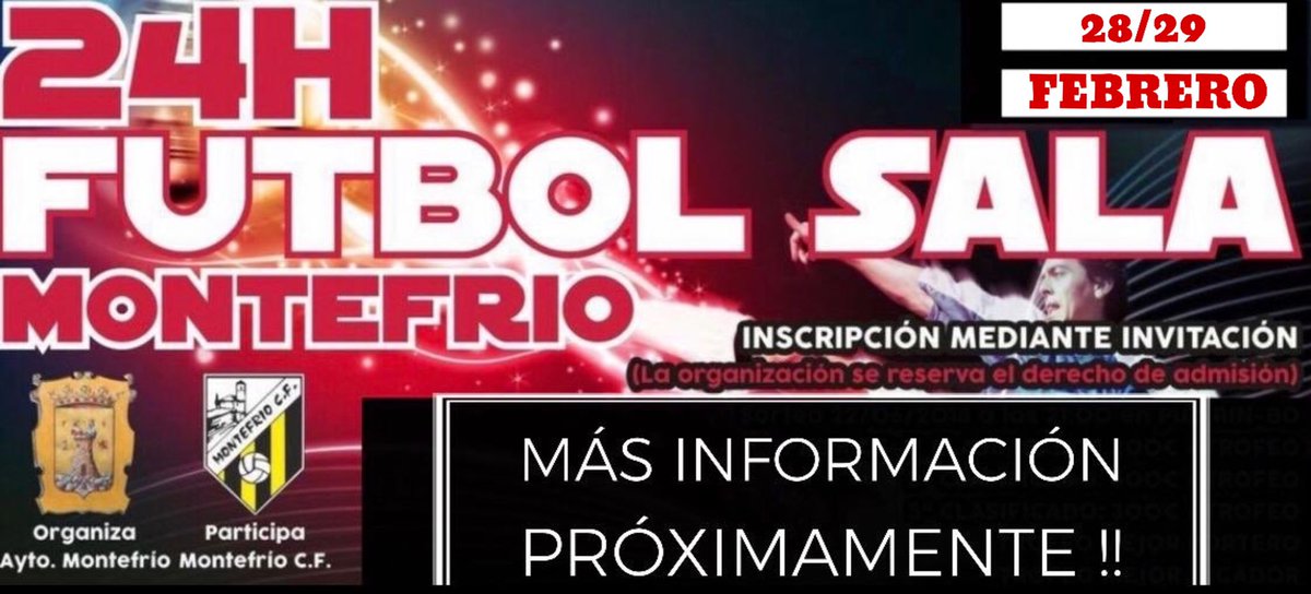 Montefrio_24hFS's tweet photo. Anunciamos la fecha de las próximas 24 horas de Fútbol Sala. 28/29 Febrero 2020. ⚽️⚽️ https://t.co/2CzFc2pAkj