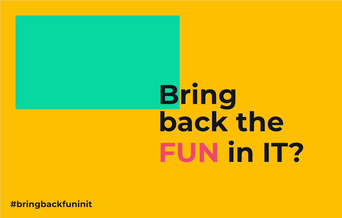 JoinedDigital's tweet photo. Time to bring back the fun in IT?
https://t.co/ng5vyktB0c #bringbackthefuninit https://t.co/qzU0mPWUtJ
