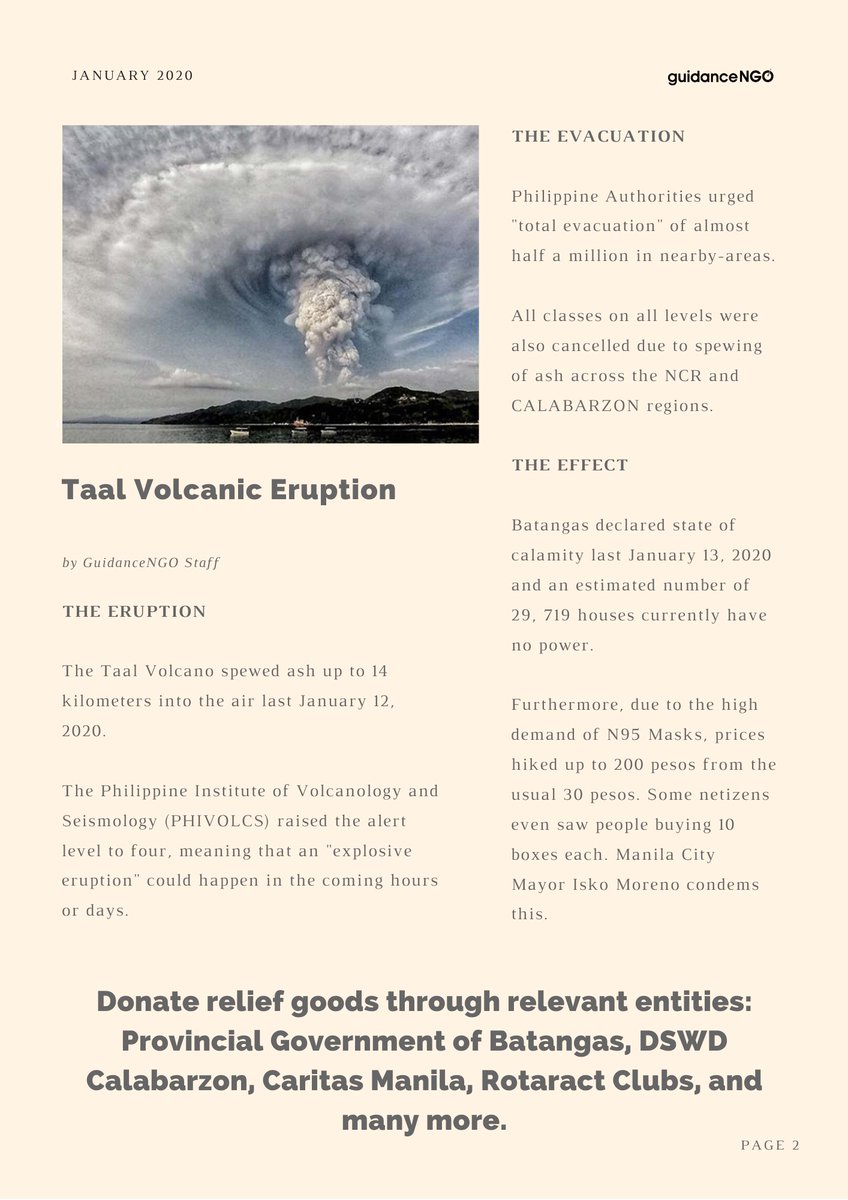 GuidanceNgo's tweet photo. What happened in the Taal Volcanic Eruption? Take a quick look at this infographic to know essential information about the calamity. 

We are also on IG and FB, just follow us at @guidancengo. 

#Taal #TaalVolcano #TaalVolcanicEruption #Batangas #ReliefGoods #N95Masks https://t.co/O6Eae3dDfu