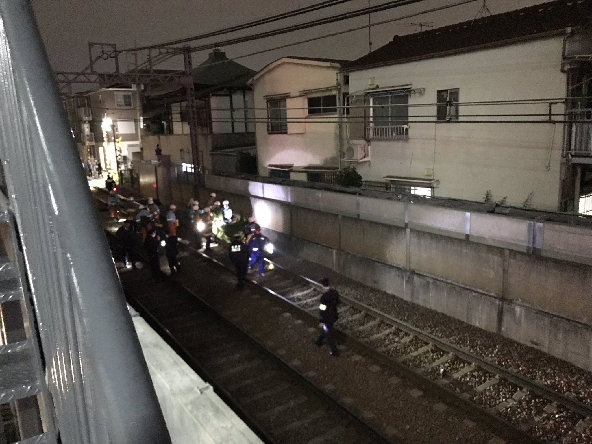 京急空港線の糀谷駅～大鳥居駅間で人身事故が起きた現場の画像