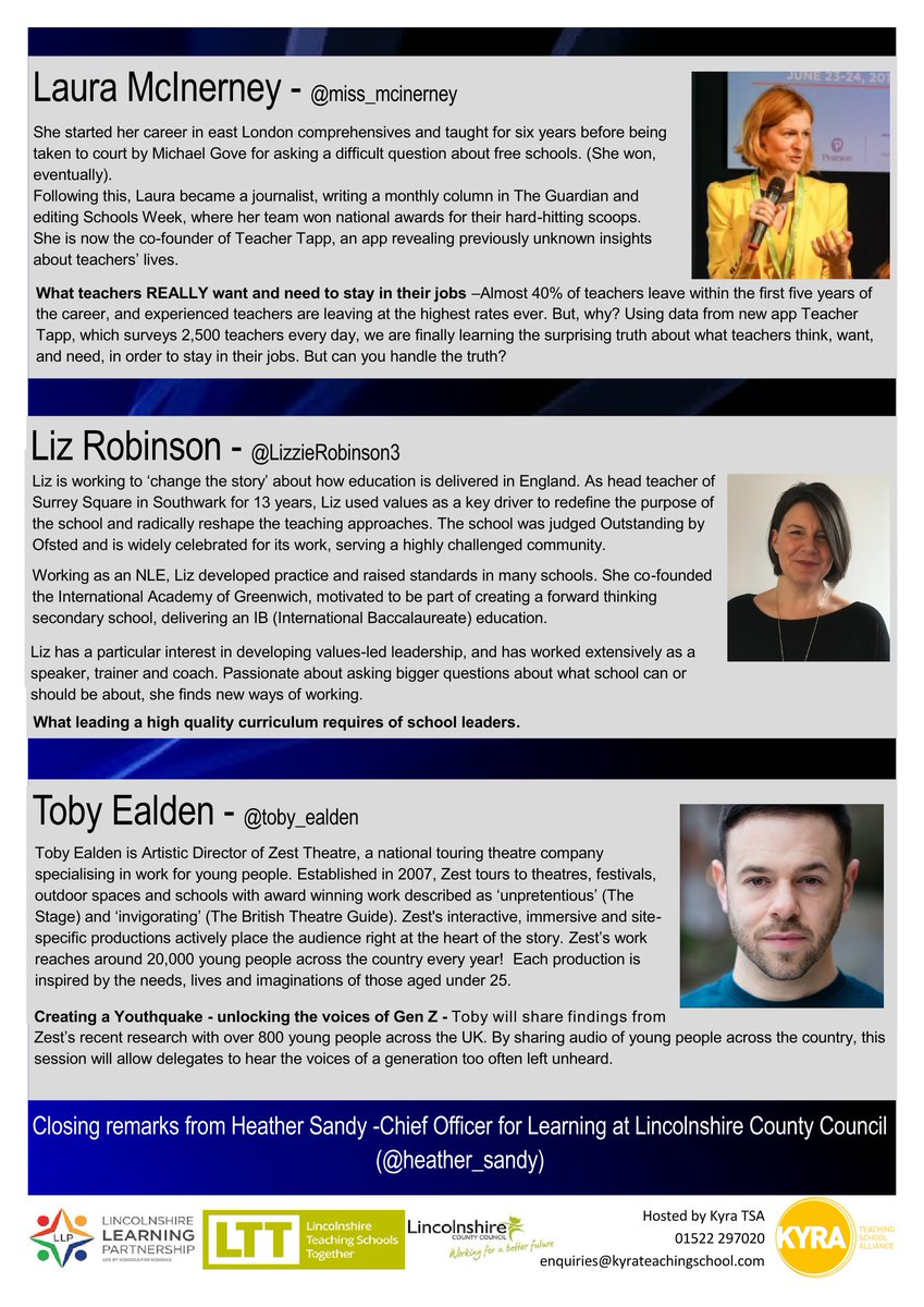 ConnectTSA's tweet photo. The LeadLincs Conference - Monday 10th February 2020 @ The Showroom, Tritton Road, Lincoln, LN6 7QY
If you are an aspiring Headteacher, or early in your Headship journey, then this conference is for you! https://t.co/x7Q3B1sth1