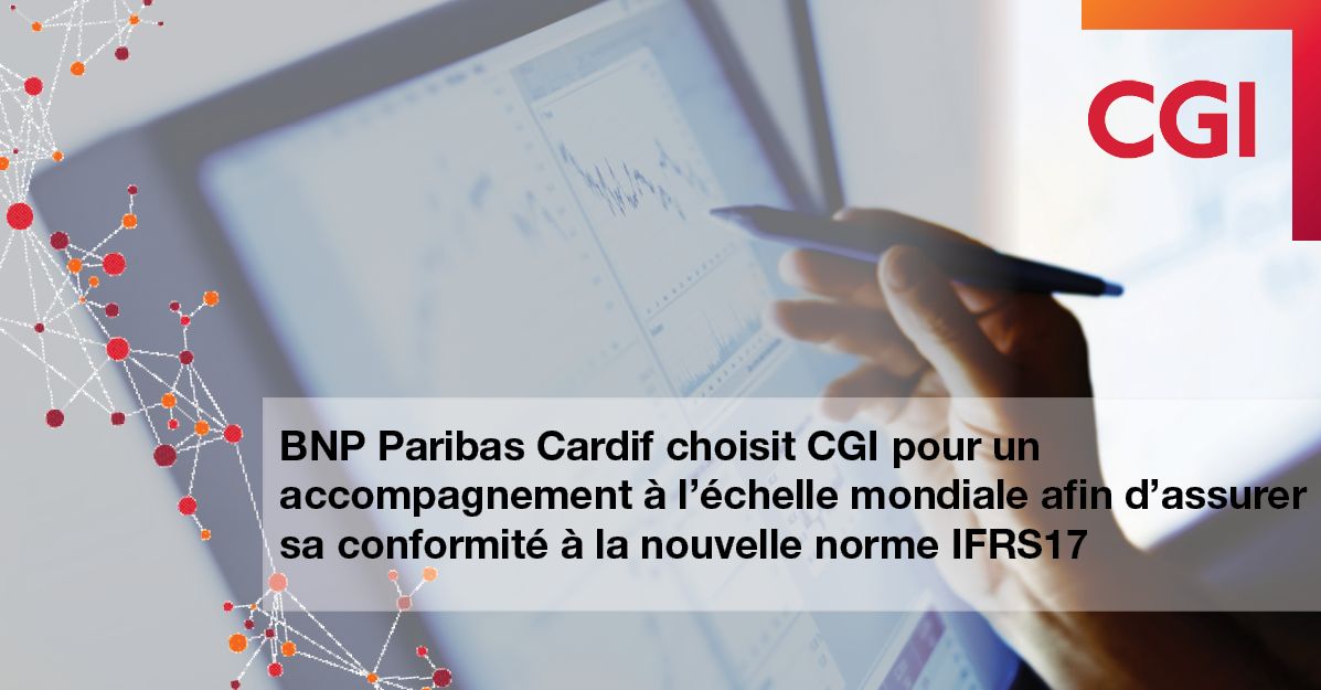 🚨[News]🚨 CGI intervient en tant que consultant et intégrateur auprès de <a href="/bnpp_cardif/">BNP Paribas Cardif</a>  qu’il assistera dans la mise en conformité à #IFRS17 sur une période de 21 mois d’ici l’entrée en vigueur de la norme le 1er janvier 2022.
 ➡️ bit.ly/2tTwvJ1 #assurance