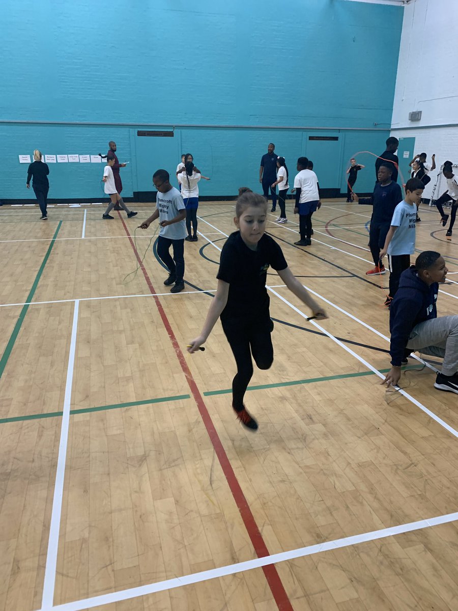 WoodhillPE's tweet photo. Great time at the #SkippingWorkshop with year 5 #sportsleaders.
The children are learning new steps and tricks to lead skipping based games on our playground at lunch 🥇@WoodhillSchool https://t.co/KDDuQ78t9j