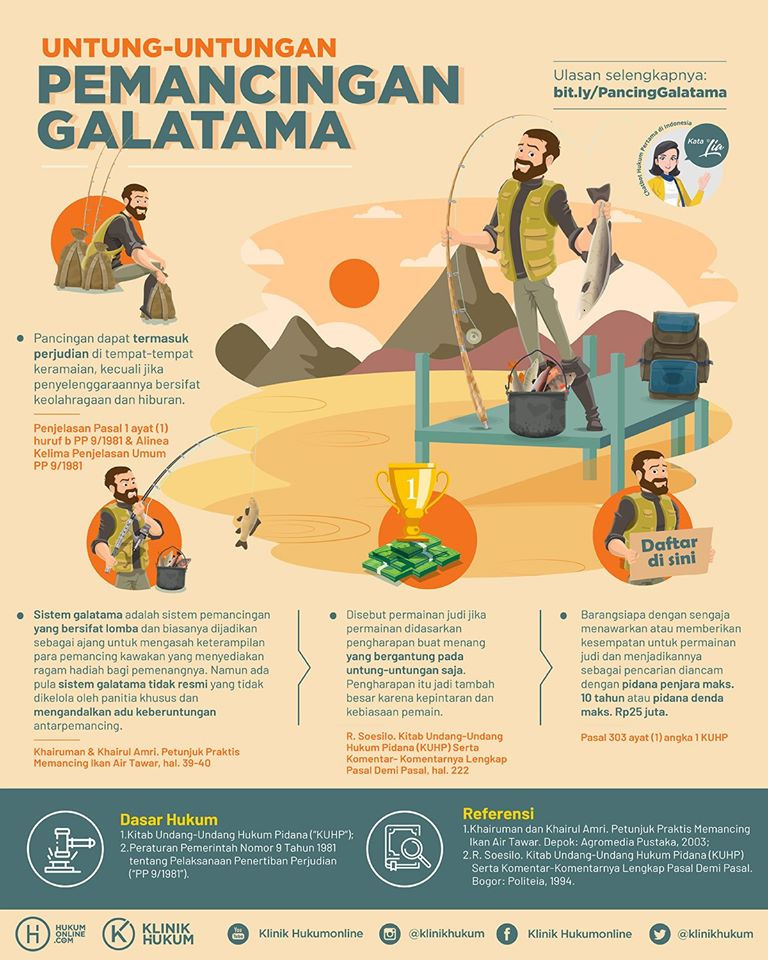 klinikhukum's tweet image. Memancing memang asyik, apalagi jika dilakukan ramai-ramai dalam kompetisi. Tapi ingat selalu, jangan sampai kompetisinya berbau judi, ya!

Selengkapnya: bit.ly/PancingGalatama

#KlinikHukum #Pidana #Pancing #Galatama #Judi #Hukum #HukumIndonesia