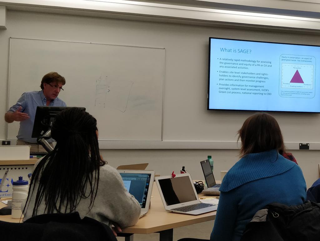 20 participants are at  <a href="/developmentuea/">Development UEA 🌍</a> to discuss SAGE - site level #assessment of #governance &amp; #equity for protected &amp; conserved areas. <a href="/IIED/">IIED</a>'s Phil Frank's opens the day which will be v. interesting after pilots in a variety of countries including Cambodia, Tanzania, &amp; Greece