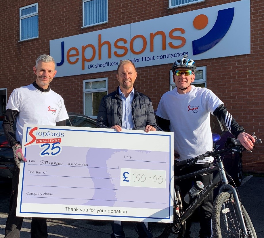 We are passionate about supporting fellow local businesses, local charities and local education establishments. So when <a href="/Stopfords/">Stopfords</a>  told us they were completing a challenge to help raise money for 3 local charities we were delighted to support: jephsonsshopfitters.co.uk/jephsons-suppo…