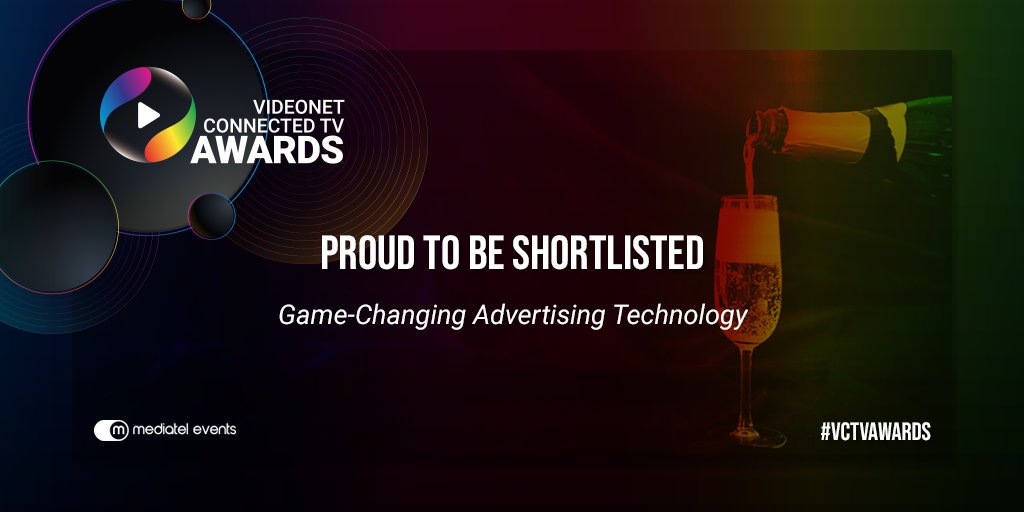 We are delighted to be a finalist for @MediatelNews VideoConnected TV Awards in the Game-Changing Advertising Technology category alongside TV4. v-net.tv/2020/01/08/sho…