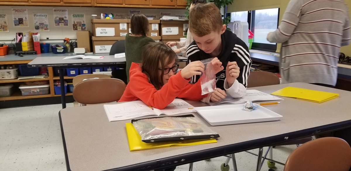 What a great way to start the week- with Science. The 5th graders are diving into their new unit on matter and the 2nd graders are Saving the Bees by making their own pollinators!  #SheridanHillSharks