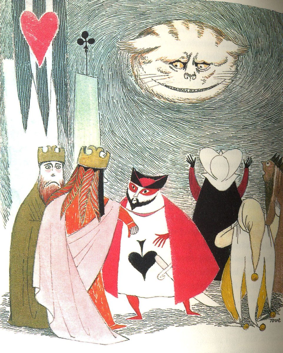 Brindille_'s tweet photo. Alice in Wonderland (Lewis Carroll) illustrated by Tove Jansson (Swedish artist, 1914 - 2001) https://t.co/aOLLG3W5AY