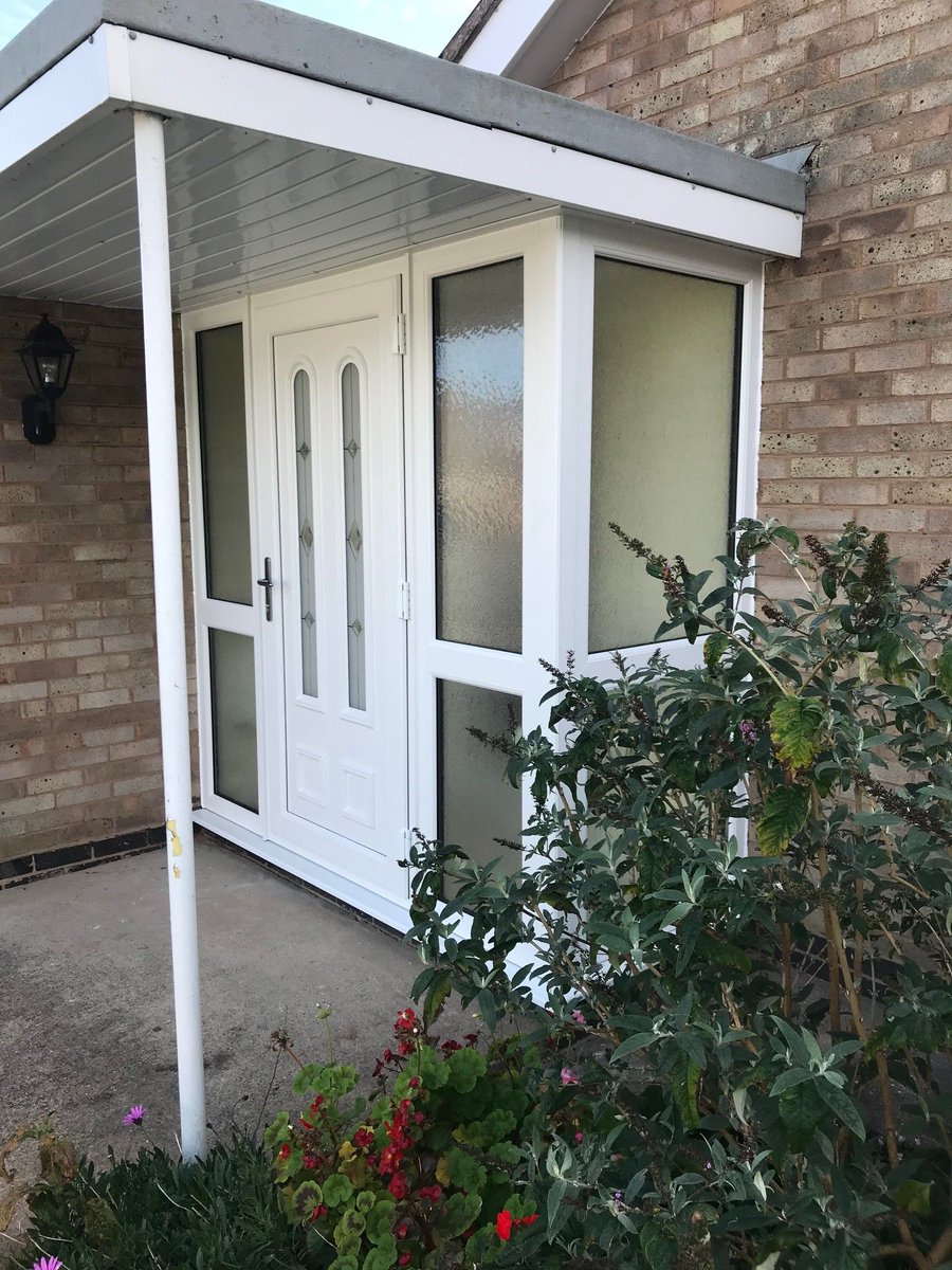 BurbageCW's tweet photo. Before &amp; After! Transforming the front of our customer's house with a new white UPVC porch...... https://t.co/jm8RMHArxJ