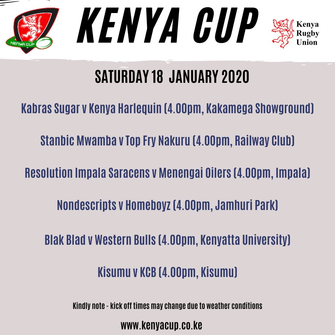 TheKenyaCup's tweet photo. And here are your match day 11 fixtures as the quest for playoff qualification hots up in the #KenyaCup https://t.co/UC7OqDqQTV