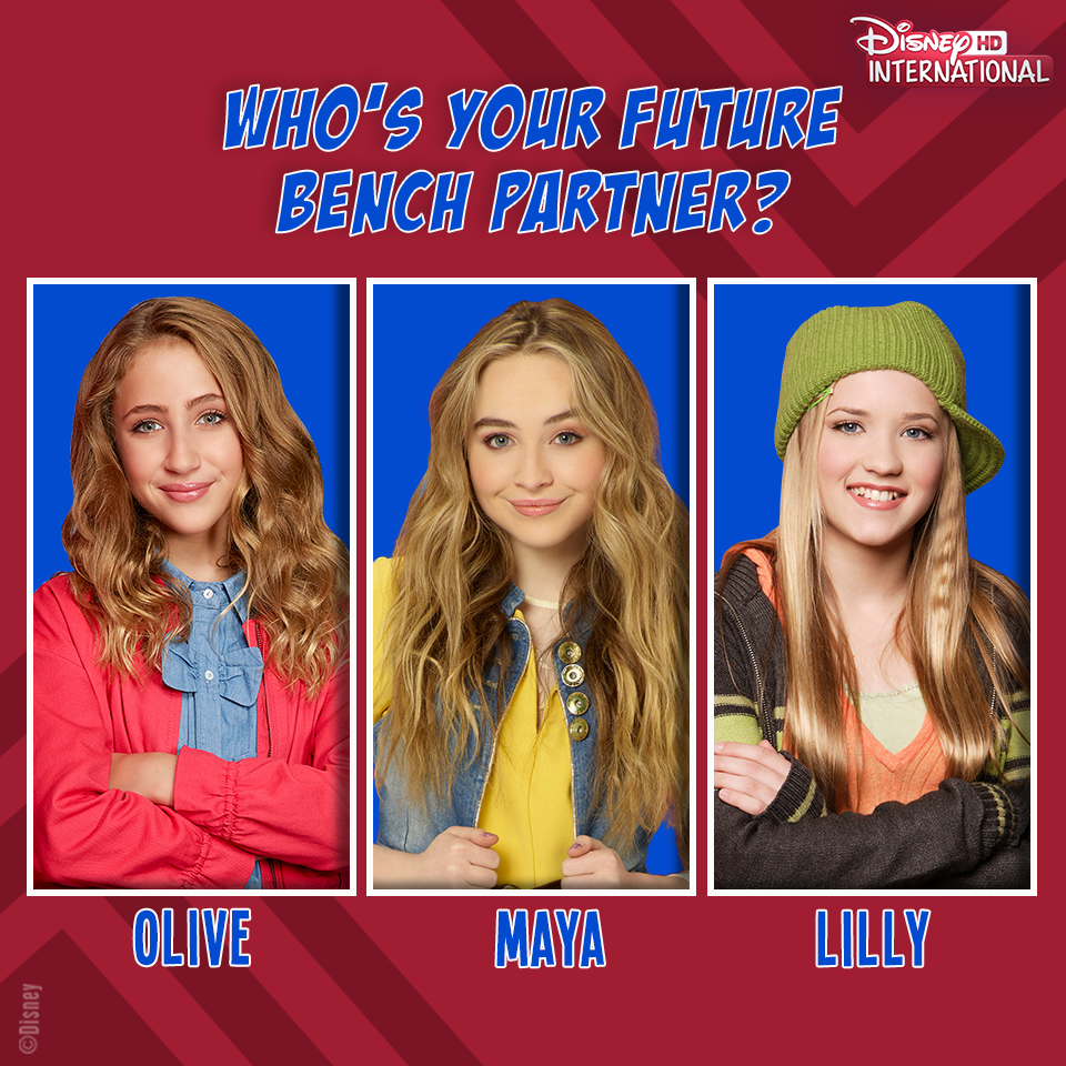 Disney International HD в Твиттере: «Olive! NO Lilly! Maya it is! How do we  choose? @SabrinaAnnLynn @EmilyOsment @RealAvaKolker #BenchPartner #DIHDFam  #Disney https://t.co/nuBsxYKf6M» / Твиттер