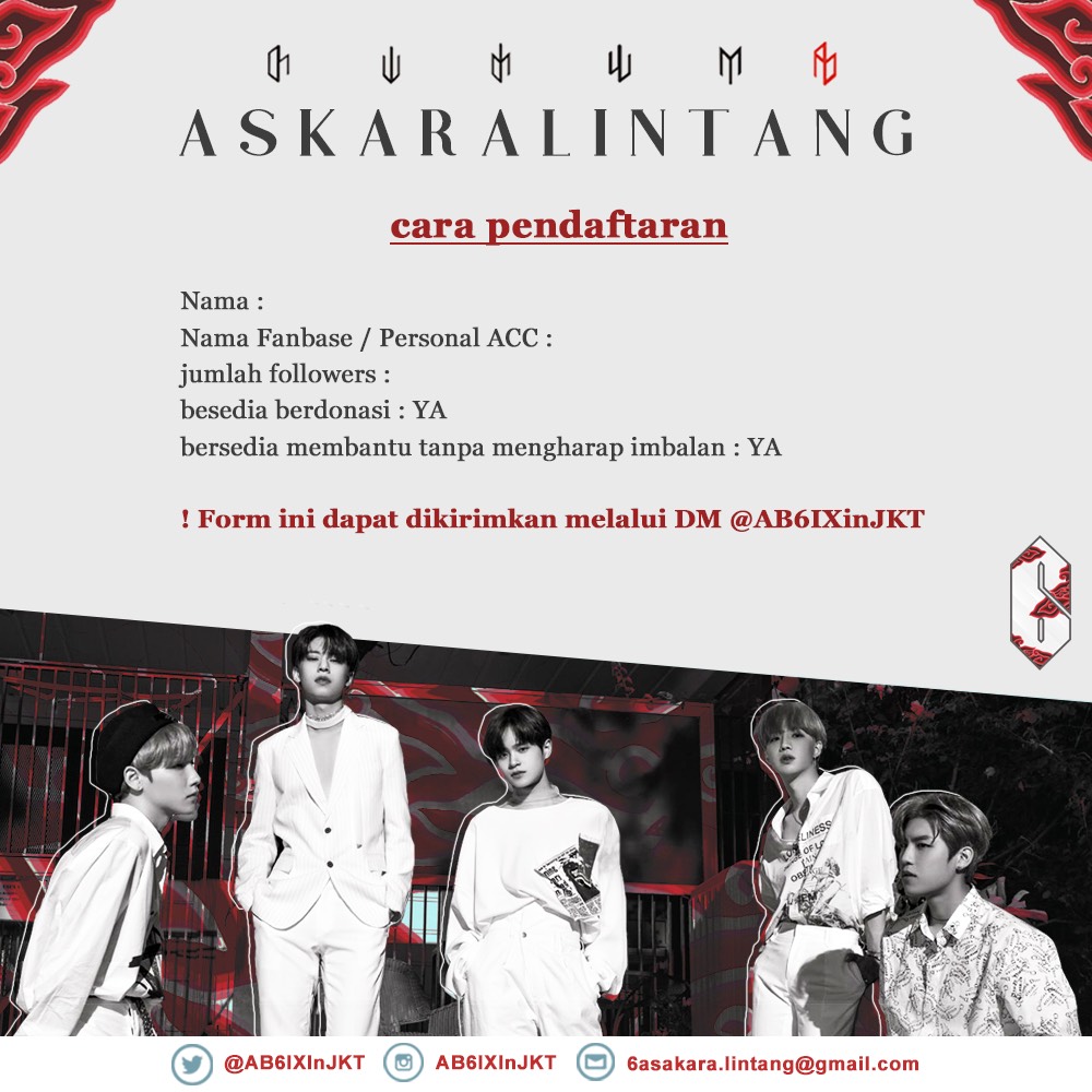 AB6IXinJKT's tweet photo. Open Media Partner #6ASKARALINTANG

Bagi siapapun dan Fanbase manapun yang ingin menjadi partner kami, syarat &amp; ketentuan, serta cara pendaftaran bisa di lihat di bawah ini. Mari bersama sukseskan project dan beri kesan indah untuk AB6IX 💕

#AB6IXinJKT
#6IXENSEinJKT https://t.co/3QNZJRpRlv