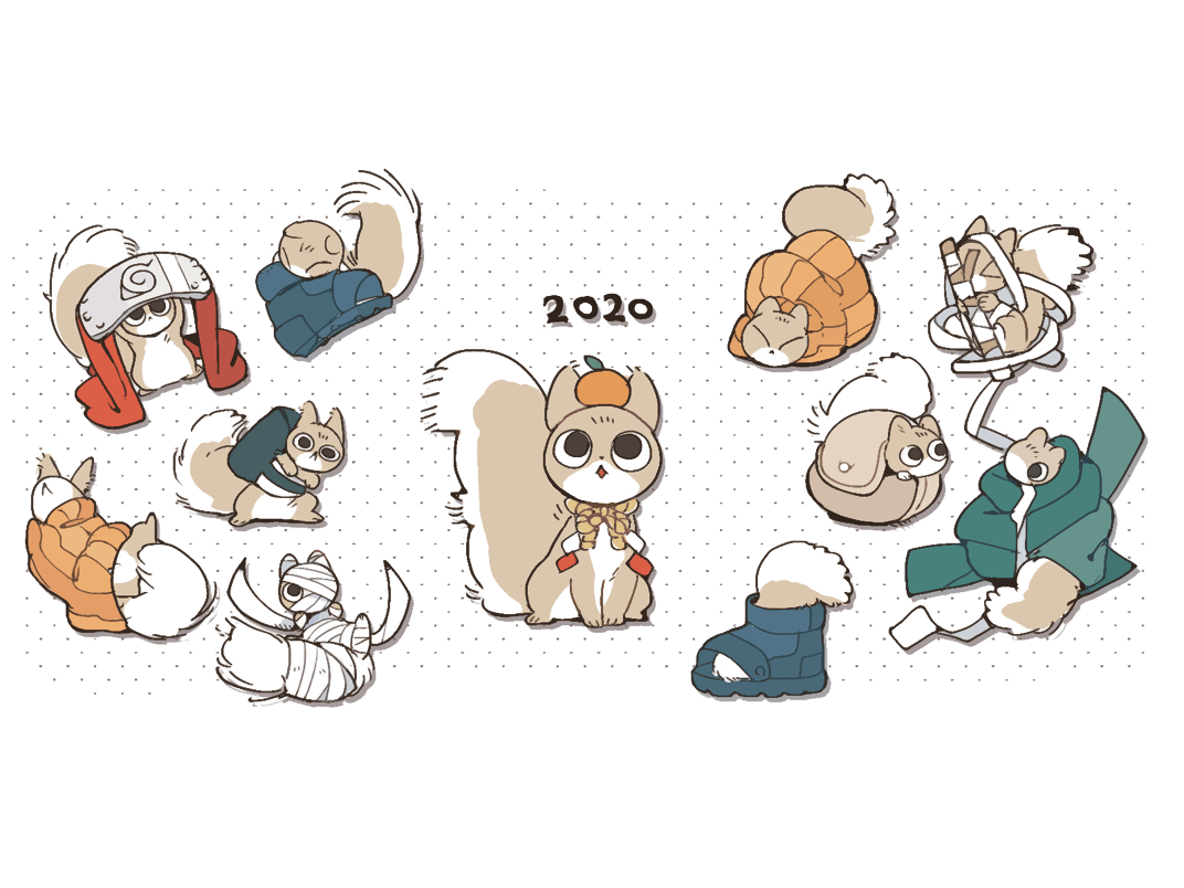 nishimez's tweet photo. ネズミ目なのでリス君の年 https://t.co/SsQDibMhhg