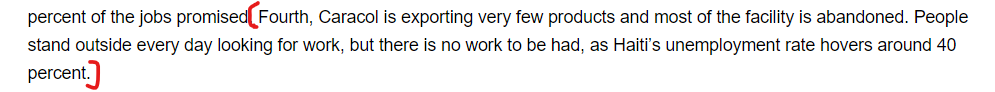 Expectation for this project: 100k jobs created, 25k homes built for Haitian employeesReality: 5k jobs, 6k homes built, & those farmers still without jobsThe same day the park opened, Sae-A chairman, Woong-Ki Kim, broke ground on multiple schools Sae-A planned at Caracol