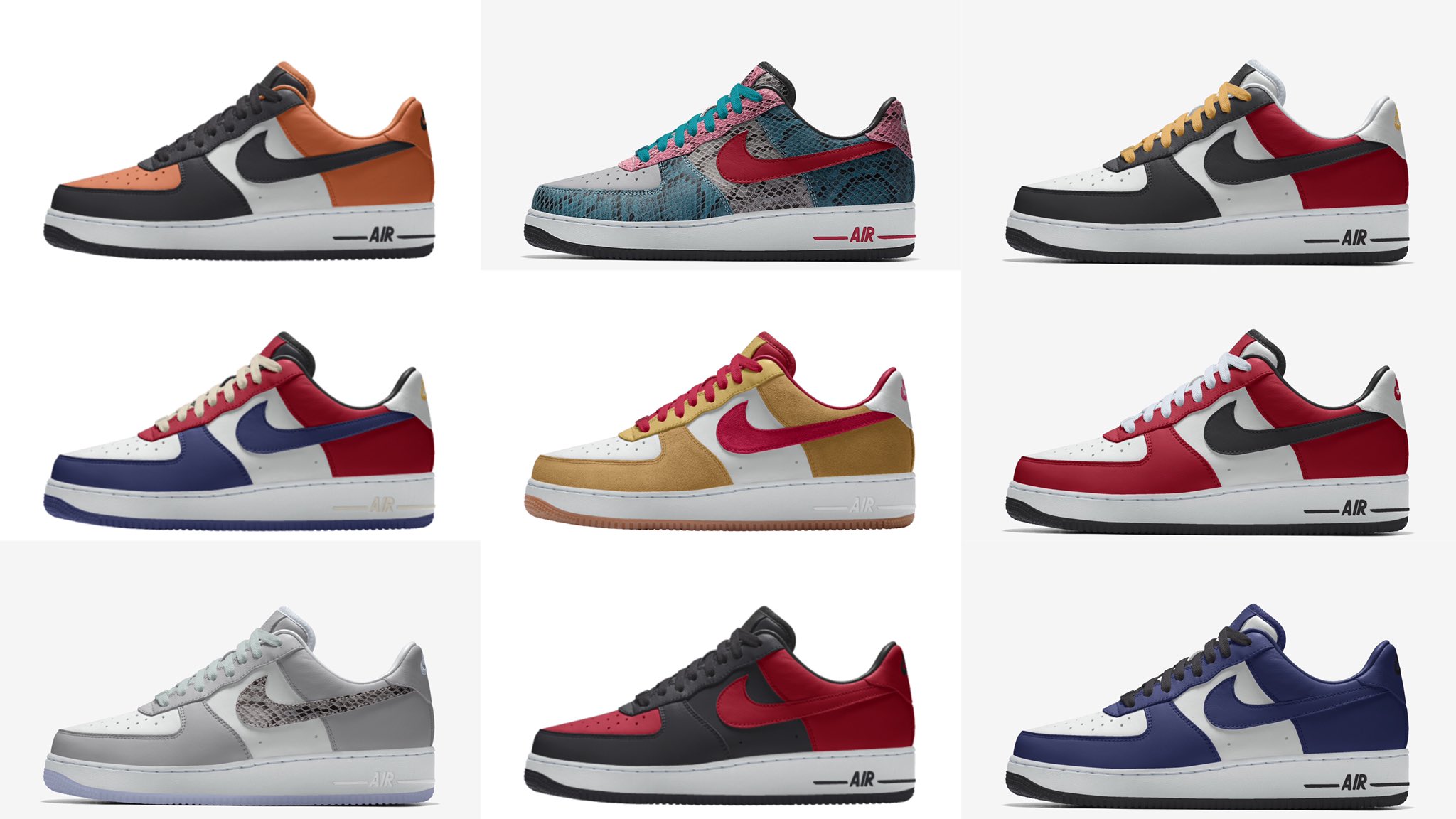 Snkr Twitr Nike Air Force 1 Low Unlocked By You Available Via Nikestore T Co D38koblydf Popular Option Designs Chosen By Others Ad T Co P4helg5qly