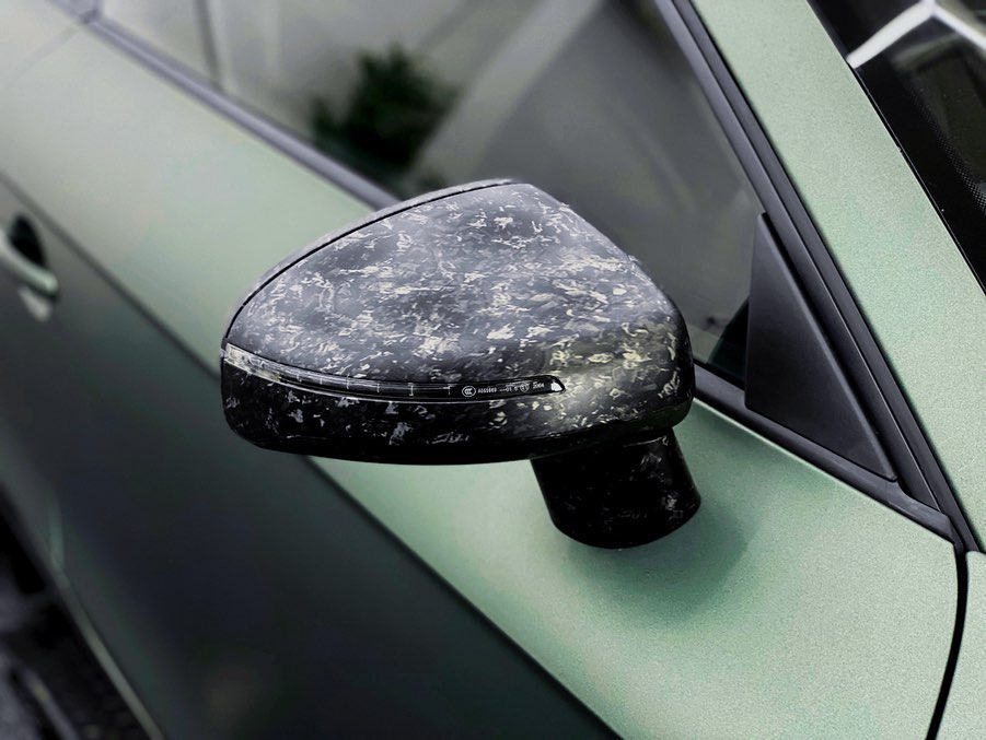 Check out this Audi TT now complete with an exterior colour change wrap in <a href="/3M/">3M</a> Matte Pine Green 💚
•
We also added rear window tints, a new honeycomb front grill &amp; rear badge in gloss black
•
We finished with some of our satin forged carbon; wrapping the mirrors &amp; petrol cap!