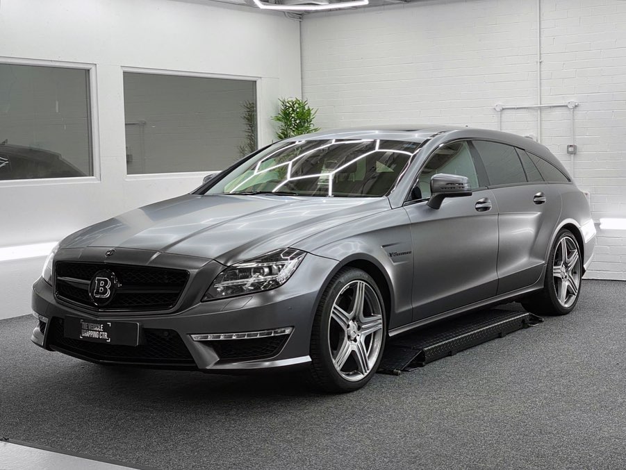 Mercedes CLS63 Shooting Brake wrapped in <a href="/3M/">3M</a> ’s Satin Dark Grey 🌪
•
A complete colour change wrap including shuts &amp; returns, we also completed a full dechrome using <a href="/3M/">3M</a> 2080 Gloss Black &amp; installed the customers replacement badges to complete the transformation! ☑️