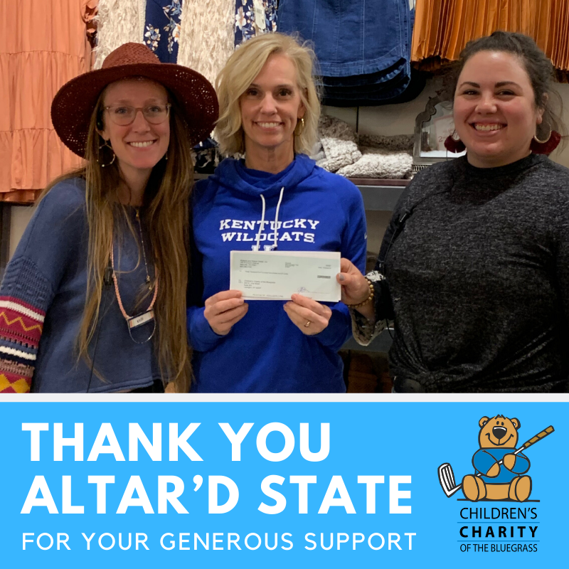 CCBluegrass's tweet photo. Not only do we love @Altard_State for their incredible 👗👚🧥👖👠👢but we’re so grateful for their efforts to support our community.  Thank you for your generous donation of $3,400 to support the children of Central Kentucky. 👏👏👏

#ALTARDSTATE #MissionMonday https://t.co/uYfLG5JYJi