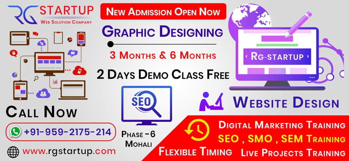 rg_startup's tweet photo. Are you looking for Digital Marketing and Website Design Training in Mohali you can come #RGStartupCompany contact us +91- 9592175214 Grab this lucky chance to be part of our organization...Hurry up!! Call Now and join today. #RGStartup https://t.co/sIBvzlF55e https://t.co/OEFkfx4K3y