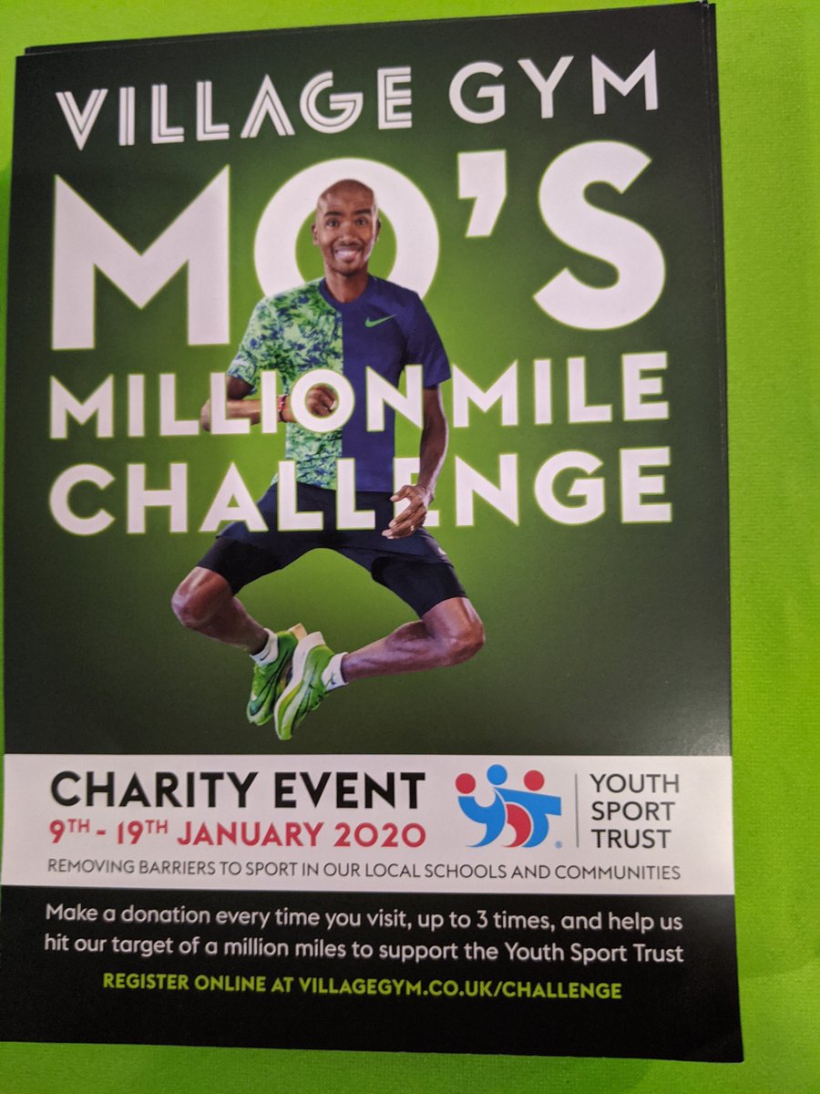 JessicaWeeksUK's tweet photo. I am proud to be supporting #MosMillionMiles with @Village_Hotels #Maidstone @GoMoFarah to raise money for @YouthSportTrust https://t.co/jkTcmQs7mN