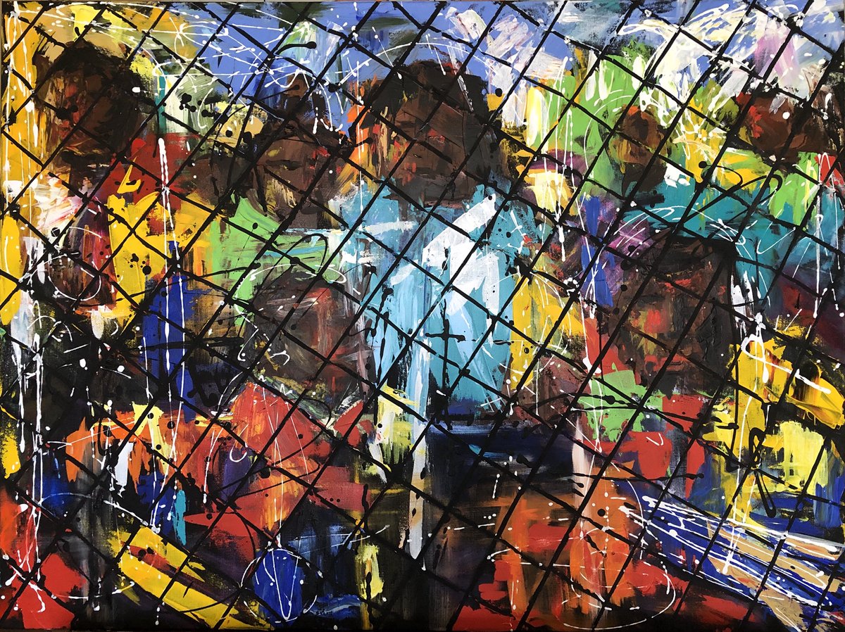 #4 in the Border Series “Caged” #BorderCrisis #abstractart #lblakerart