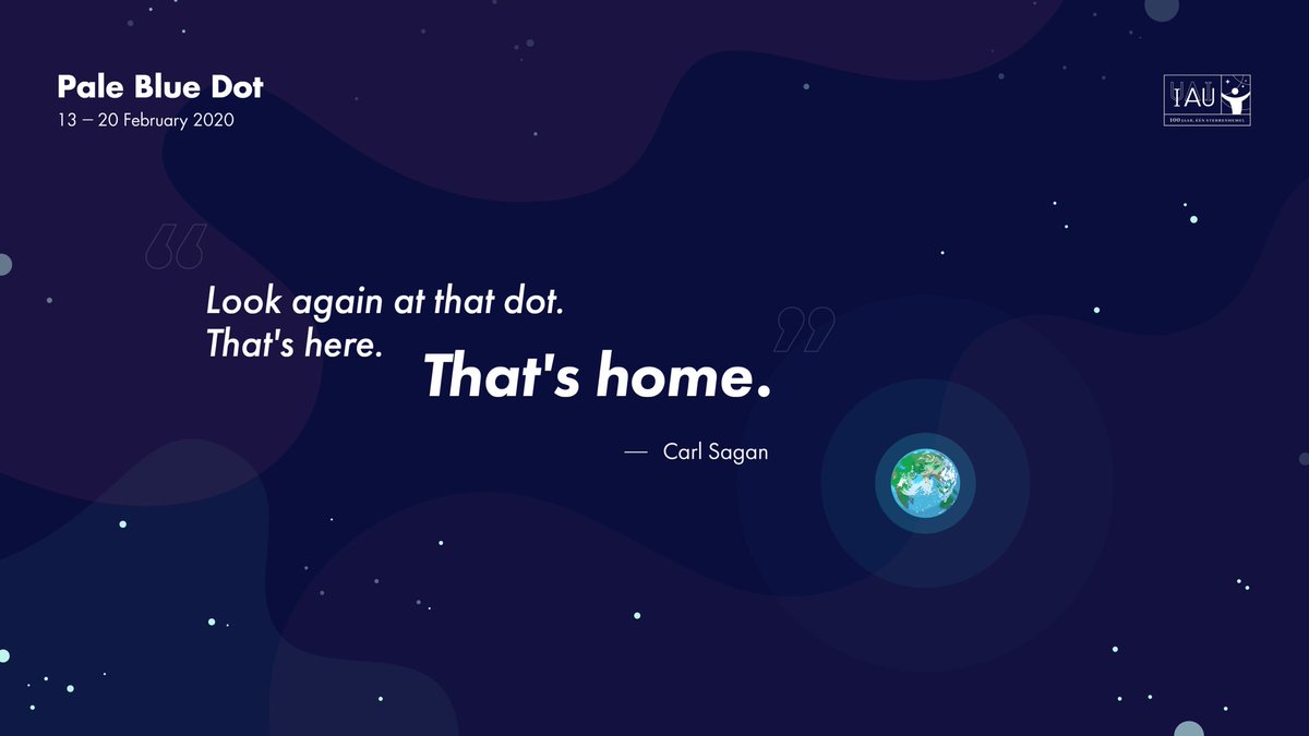 IAU_Outreach's tweet photo. Take part in the final #IAU100 global project! 

On the 30th anniversary of the #palebluedot image (around 13-20 February) let’s look back at Earth and spark discussions about global #citizenship and how #astronomy helps solve problems on #Earth. 🌍 

https://t.co/GgiNUqktjA https://t.co/Az6gmFrbUc