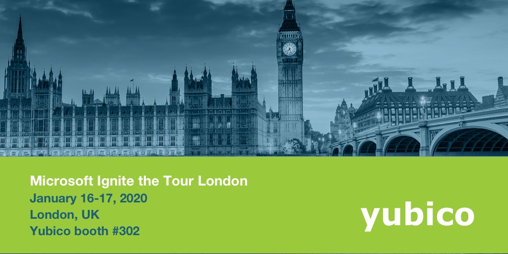 Yubico's tweet photo. Itโs here: #MSIgniteTheTour! Meet the #YubiTeam at Booth #302 for a #passwordless demo on Azure AD and learn how the #YubiKey can help enterprises secure their infrastructure: https://t.co/B0VJpH8RIS https://t.co/C3Cdxkr44q