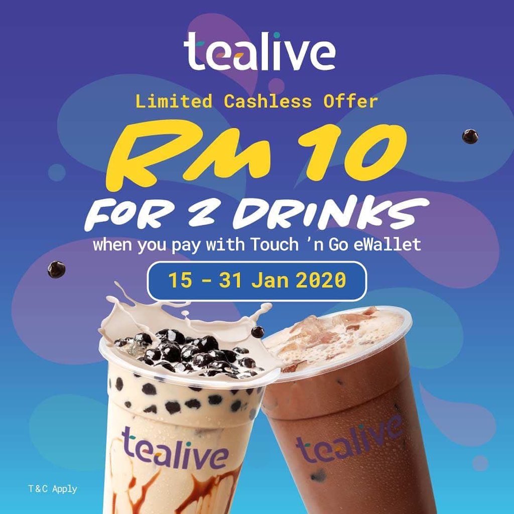 SenawangTV's tweet photo. Tealive promo gais 2 cup RM10. 😍❤️

📍Seluruh tealive di Malaysia
📅15 - 31 Jan 2020
💵 Gunakan app Touch n Go eWallet

⭐️Tag cepat BF/GF/BFF korang⭐️ 

RT &amp; Sebarkan! ⚡️ https://t.co/PK5bXe7kLi