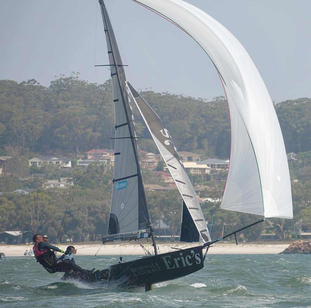 allen_sailing's tweet photo. FULL SEND MODE! 🚀⛵🚀
•
The Allen supported ADCO and Eric's lads went full send on the Allen sponsored day at the @aussieskiffs Nationals.
•
#skiffsailing #16ftskiff #fullsend #sendit #sailing #aussieskiffy https://t.co/OIJu42McKM