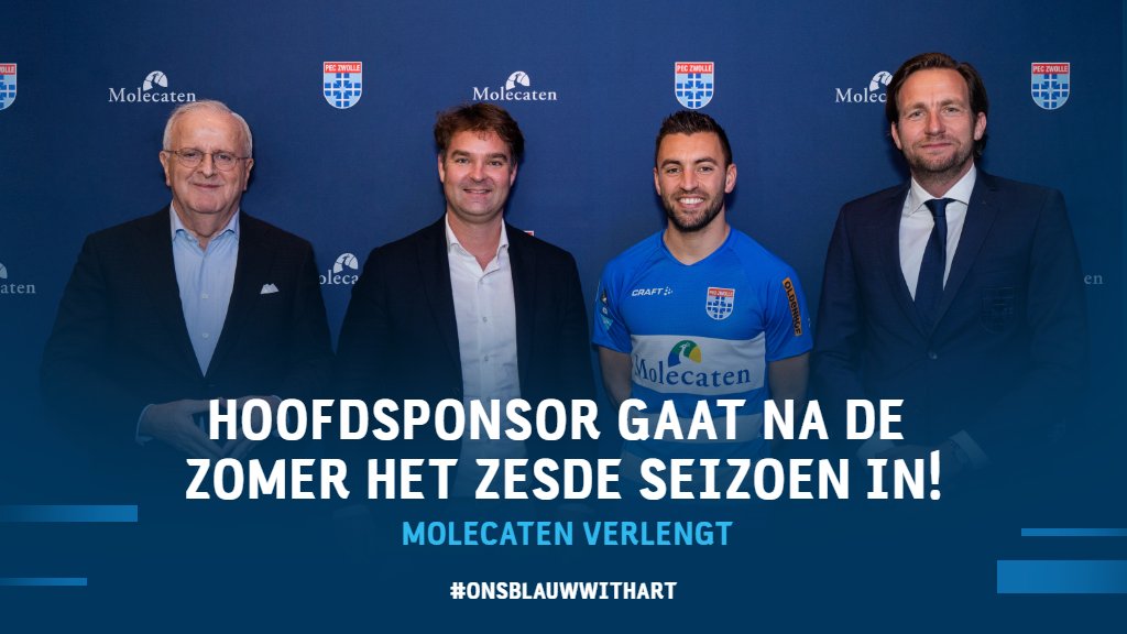 Nieuws | Molecaten verlengt hoofdsponsorschap PEC Zwolle! bit.ly/molecatenispec #peczwolle #molecaten #onsblauwwithart #samenpeczwolle