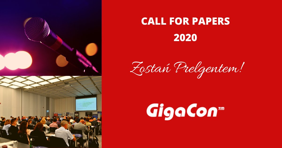 Do wygłoszenia prelekcji zapraszamy specjalistów IT, którzy chcą opowiedzieć jak dane rozwiązanie funkcjonuje w ich firmie, przedstawić przeprowadzone w ostatnim czasie wdrożenie lub po prostu podzielić się swoją wiedzą. Szczegóły: gigacon.org/cfp_2020/
#prelekcja #konferncja