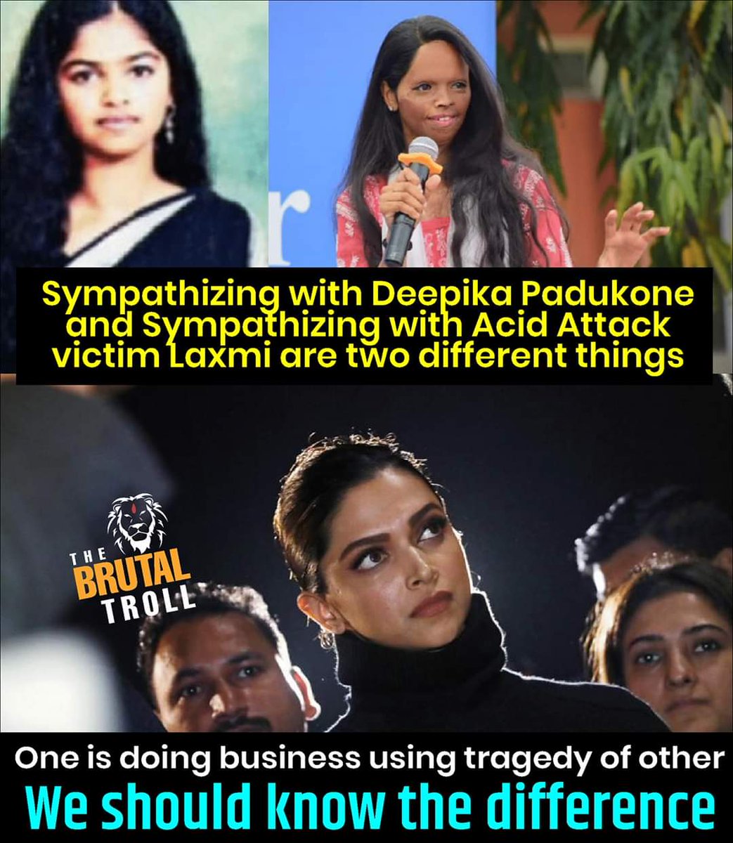 dhingramahima9's tweet photo. Exactly,there is difference.Those who have boycotted the movie,support Laxmiji & other acid attack survivors but are against PR action of #DeepikaPadukone.She or anyone else from the movie cast didn't supported Laxmiji in 2018.
We support these Sheroes but don't #supportdeepika. https://t.co/ZKFieFLk7w