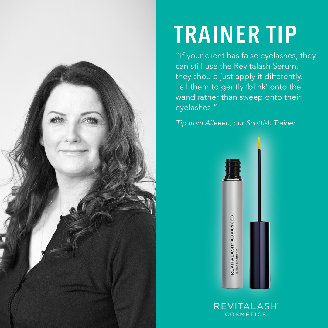 👩‍🏫#Trainer Tip using #RevitaLash Advanced Eyelash Conditioner with eyelash extensions or false eyelashes. This serum can actually help retain the health and beauty of natural #lashes, helping to minimise the damaging effects often seen with prolonged use of #lash extensions.