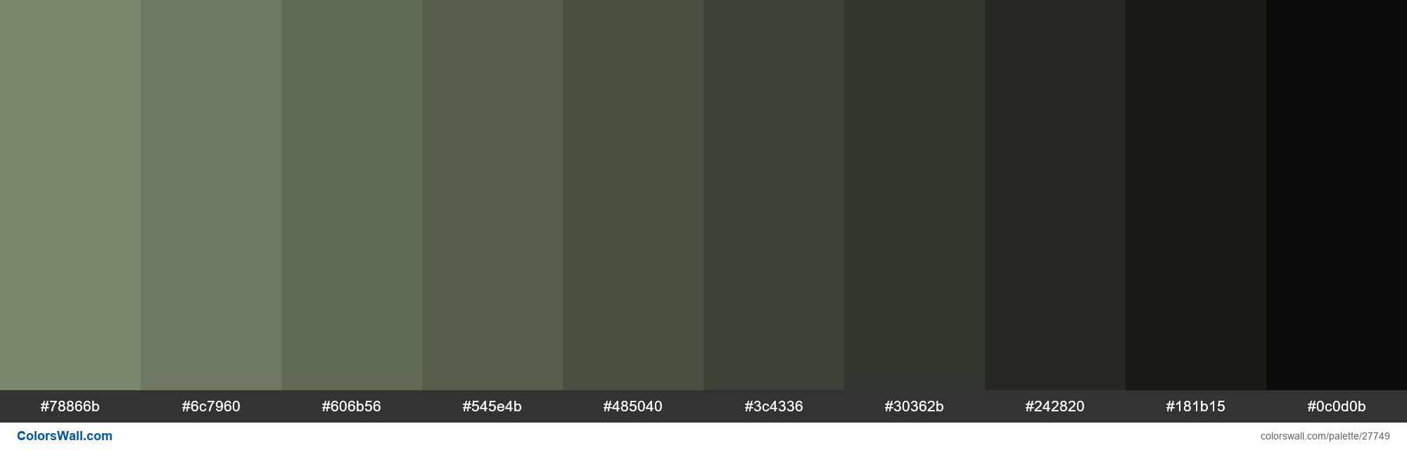 colorswall on X: Shades of Camouflage Green color #78866B hex