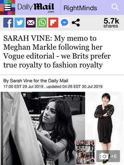 Exhibit 14:   #FashionGate Both women are beautiful and stylish. But when one dresses fashionably, it is applauded by Sarah Vine. When the other does so, Sarah is quick to to criticise.