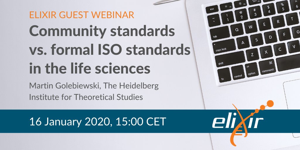 ELIXIREurope's tweet image. Don't forget to register for our webinar! @GolebiewskiM will talk about #ISO standards in the context of life sciences research and present ISO 20691 for data formatting and description in the life sciences. This week on Thursday 16 Jan, 15.00 CET. buff.ly/2FrjxV4