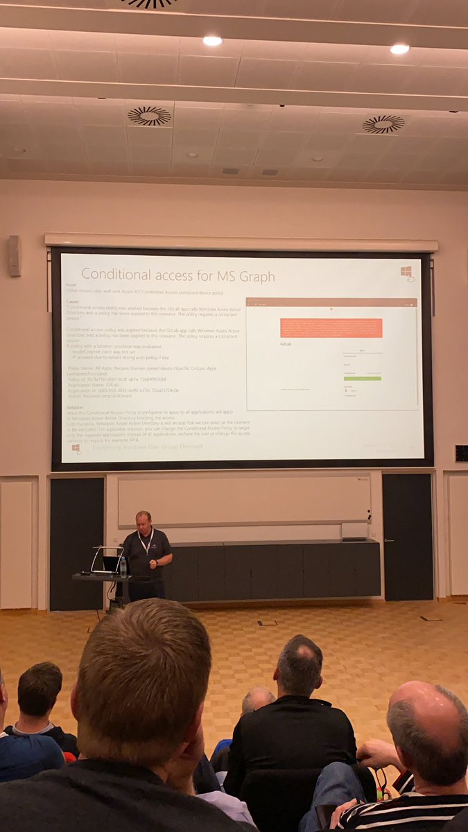 Thomsen79's tweet photo. @PeterSelchDahl is now presenting at EWUG about a lot of the new features in Azure AD.. 💪💪 #APENTO #MIcrosoft #cloud #ewug https://t.co/OpOKhMTUlJ