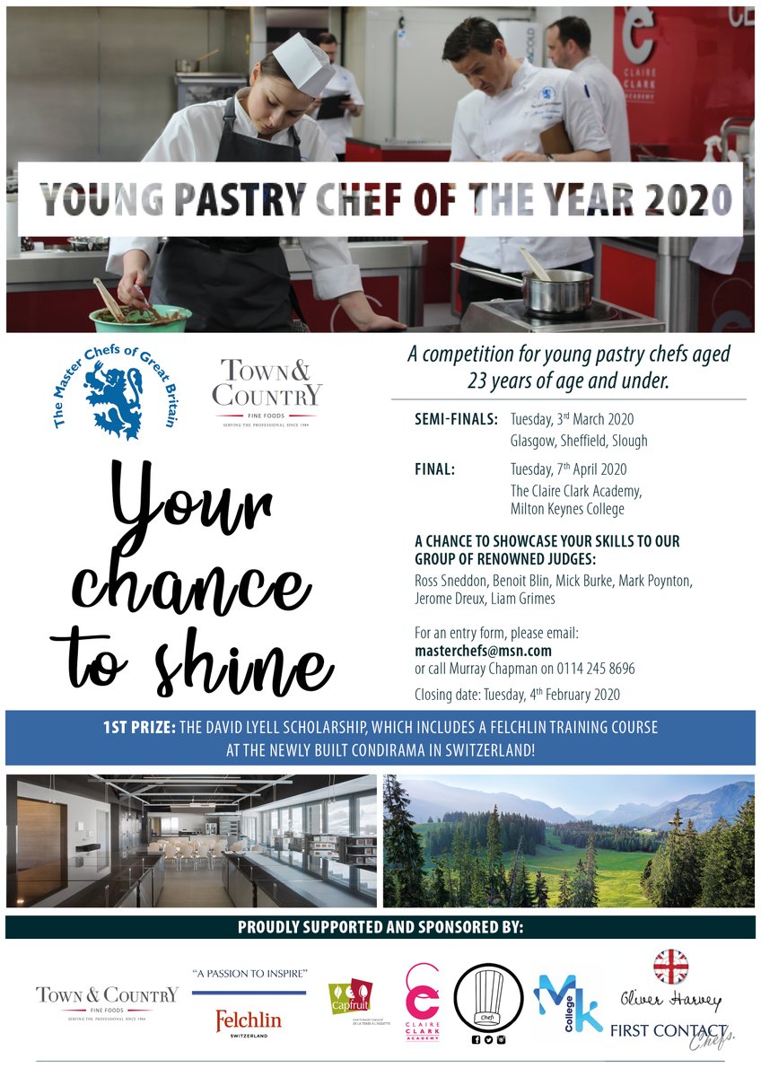 YOUNG PASTRY CHEF 2020!
3 WEEKS TO GO - CLOSING DATE 4TH FEBRUARY!