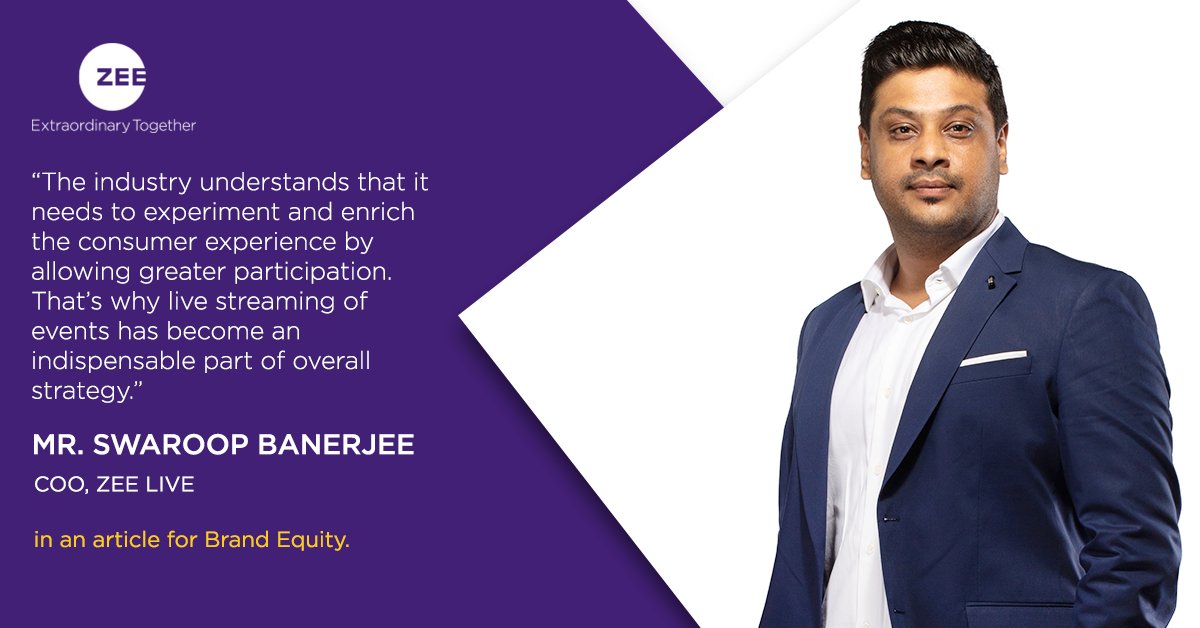 ZEECorporate's tweet photo. Mr. @SwaroopBanerjee, COO, @ZeeLiveIndia shares his views on the future of live streaming in the business of 'Live' entertainment, in an exclusive article for @ETBrandEquity. 

Read more: https://t.co/ZcSTsOKIu6 https://t.co/IUomhVntiW