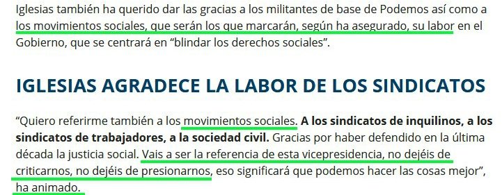 Agradecimientos recibidos <a href="/PabloIglesias/">Pablo Iglesias 🔻{R}</a>, pero no nos basta con ser referentes.
Llevamos desde 2009 con propuestas claras y urgentes. Cada día que pase sin aplicarlas es un atraso más.
Cada desahucio diario, no son pocos, no hace falta recordar quien es ahora el responsble