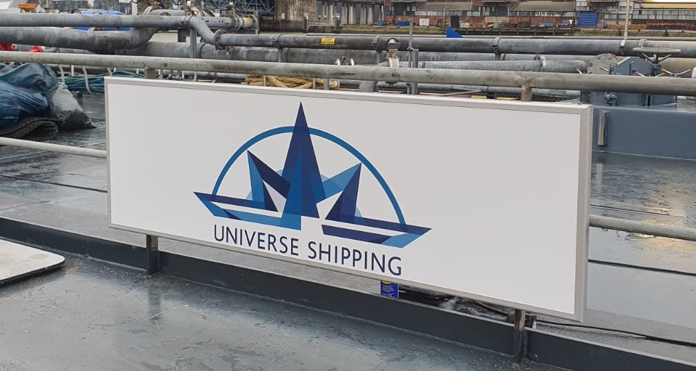 Dockmarks's tweet image. Op MTS Neckartal hebben we diverse #scheepsborden met geanodiseerd aluminium #framewerk geplaatst.
#binnenvaart #sign #reclame #borden