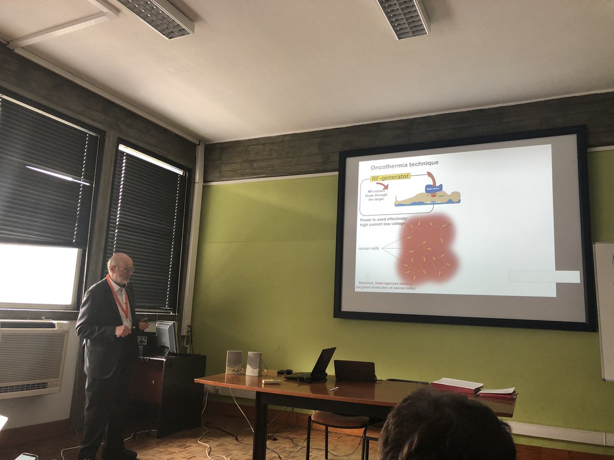 Prof. Adras Szasz presenting ‘Modulated electro-hyperthermia - Transfer of knowledge from idea you market ‘ in MyWave Lisbon MC meeting.